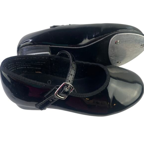 Revolution Dancewear Girls Black Patent Tap Buckle Student Dance Shoe Size 13 - Picture 1 of 10